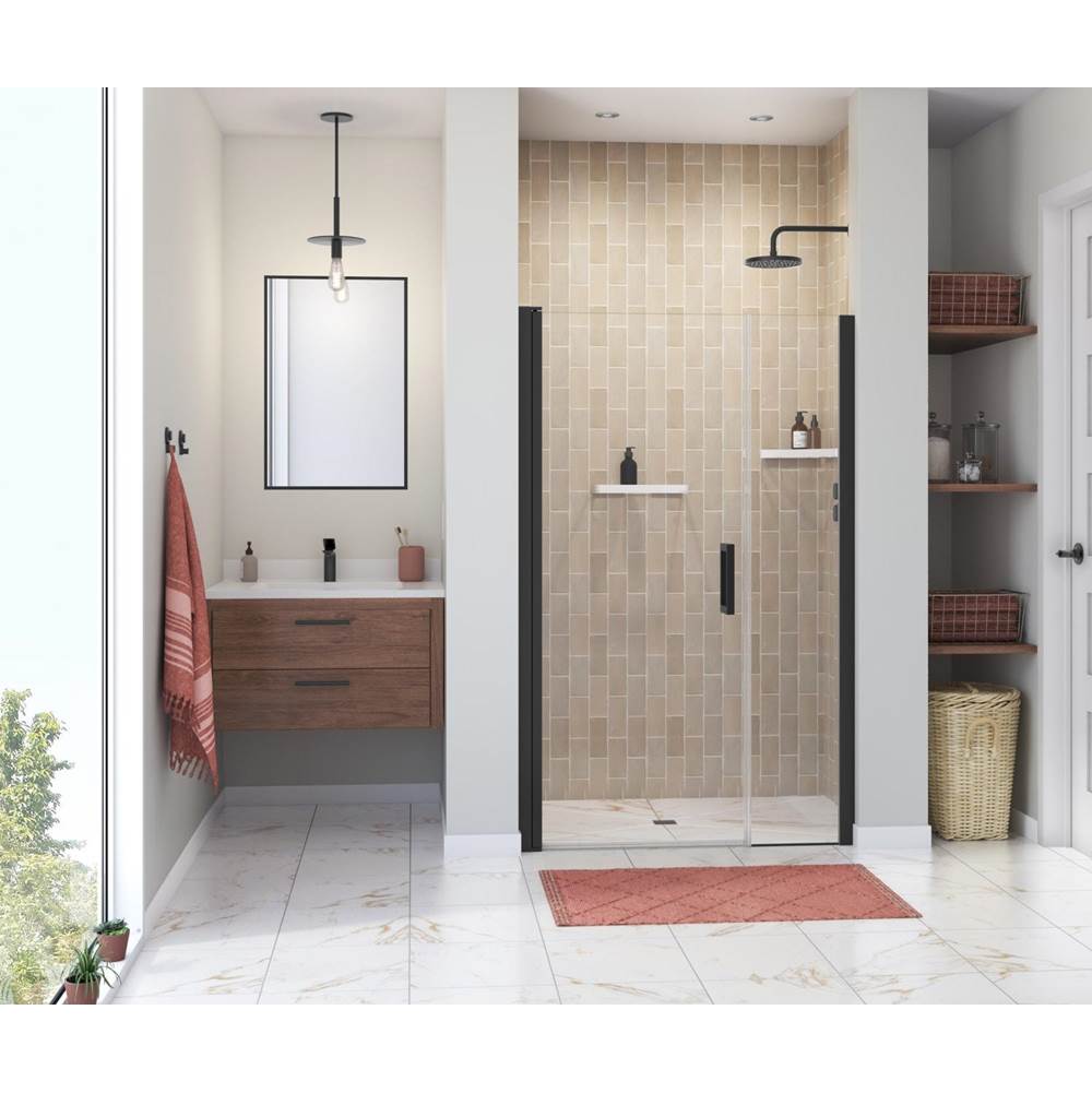 Maax Manhattan 41-43 x 68 in. 6 mm Pivot Shower Door for Alcove Installation with Clear glass & Square Handle in Matte Black