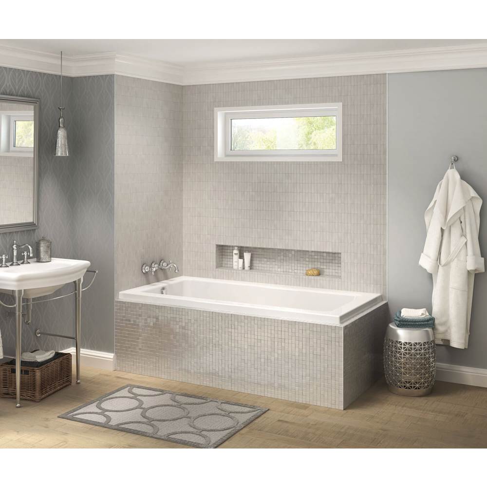 Maax Pose 7236 IF Acrylic Corner Left Left-Hand Drain Aeroeffect Bathtub in White