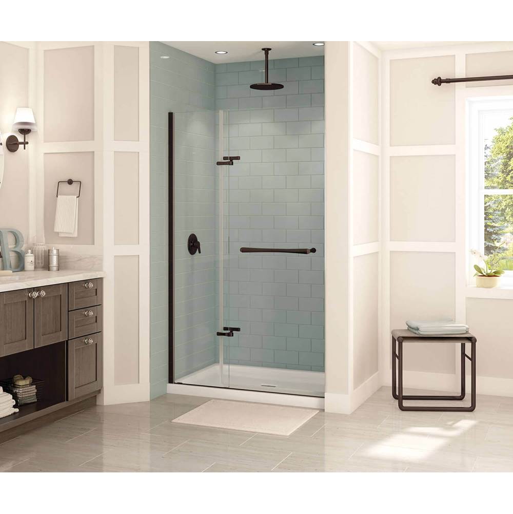Maax Reveal 71 38-41 x 71 1/2 in. 8mm Pivot Shower Door for Alcove Installation with Clear glass in Dark Bronze