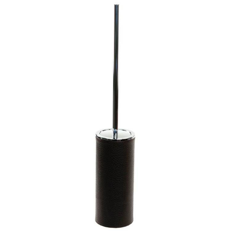 Nameeks Free Standing Toilet Brush Holder Made From Faux Leather in Wenge Finish