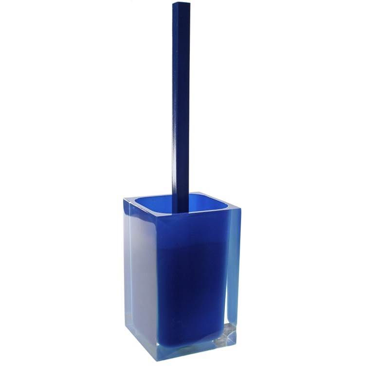 Nameeks Decorative Square Blue Toilet Brush Holder