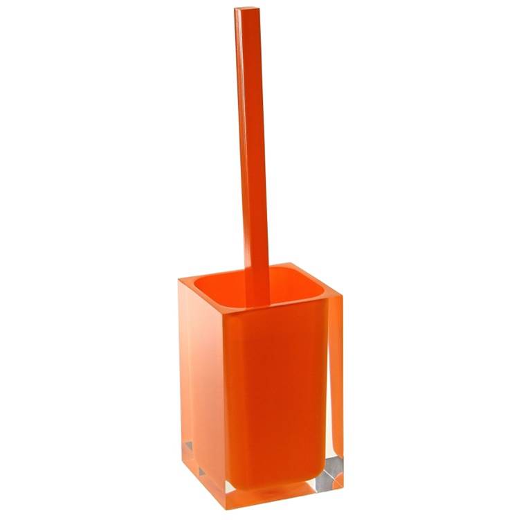 Nameeks Orange Decorative Square Toilet Brush Holder