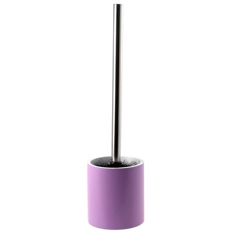 Nameeks Lilac Round Free Standing Toilet Brush Holder in Steel
