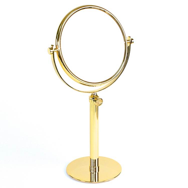 Nameeks Tall Pedestal Double Face Brass 7x Magnifying Mirror