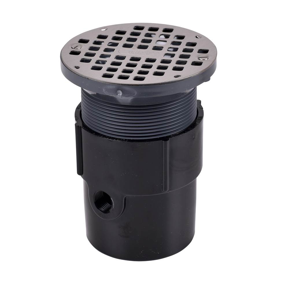 Oatey 3 Or 4 In. Adjustable Abs Drain W/5 In. Ss Grate