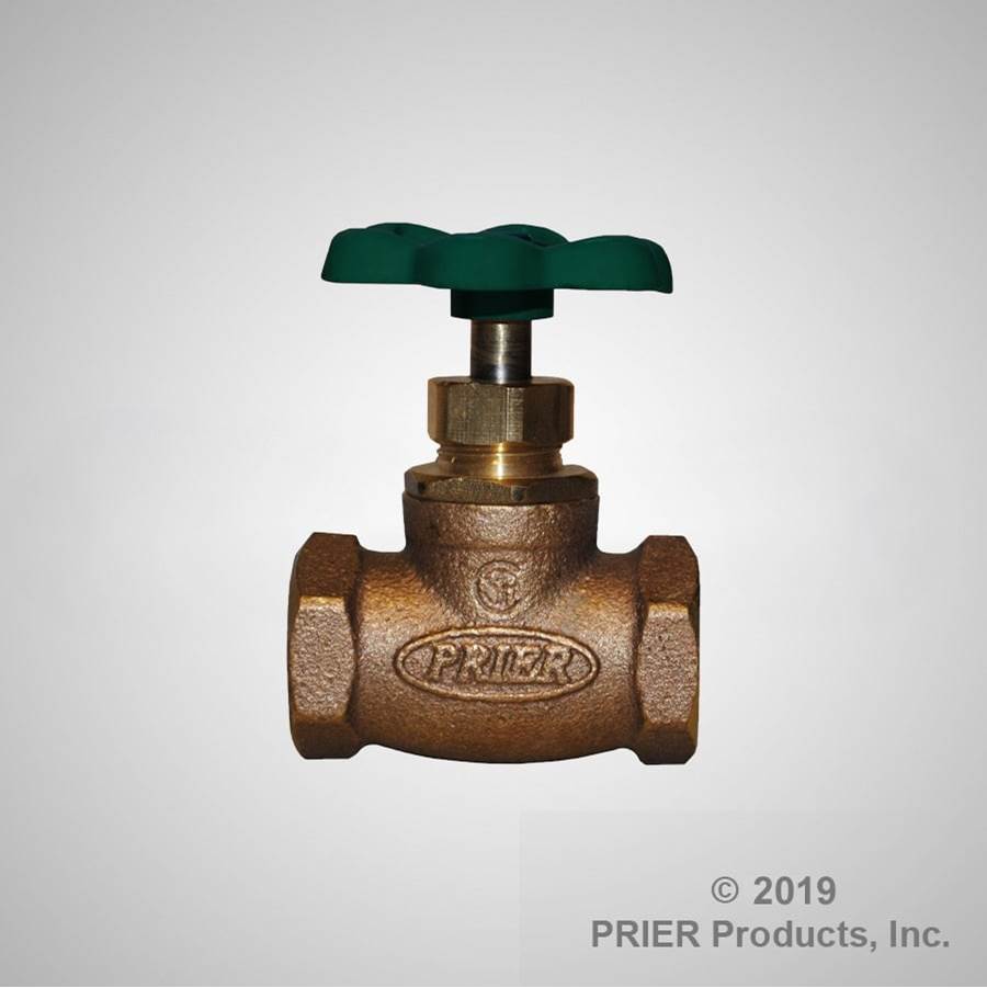 Prier Products Valve - Stop And Waste - 3/4''Fip - Green Handle