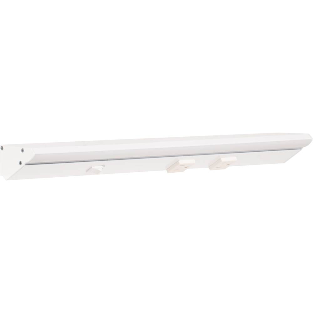 Task Lighting 18-1/2'' 600 Lumen Direct Voltage DV Lighted Power Strip, White Finish, White Receptacles, 3000K Soft White