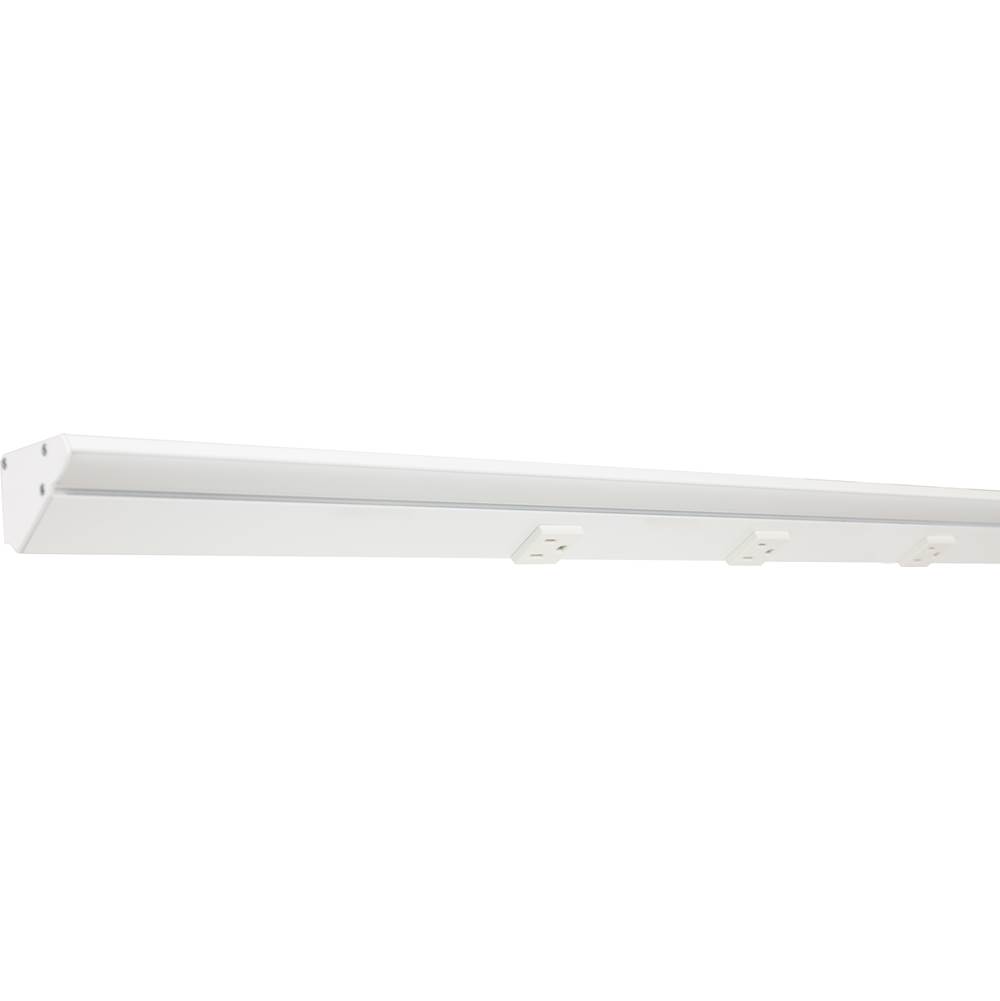 Task Lighting 42-1/2'' 2100 Lumen Remote Power RM Lighted Power Strip, White Finish, White Receptacles, 2700K Warm White