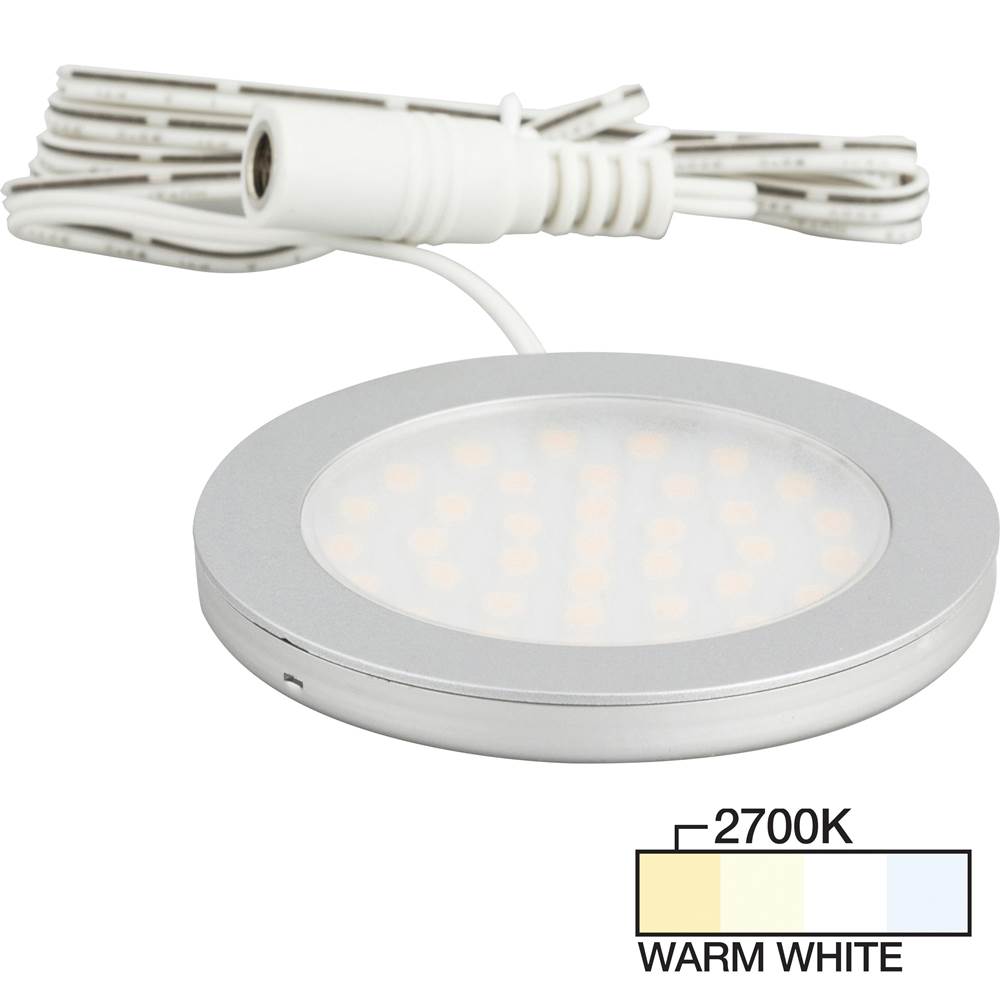 Task Lighting 190 Lumen Satin Nickel Ultra Thin Puck Light, 2700K Warm White