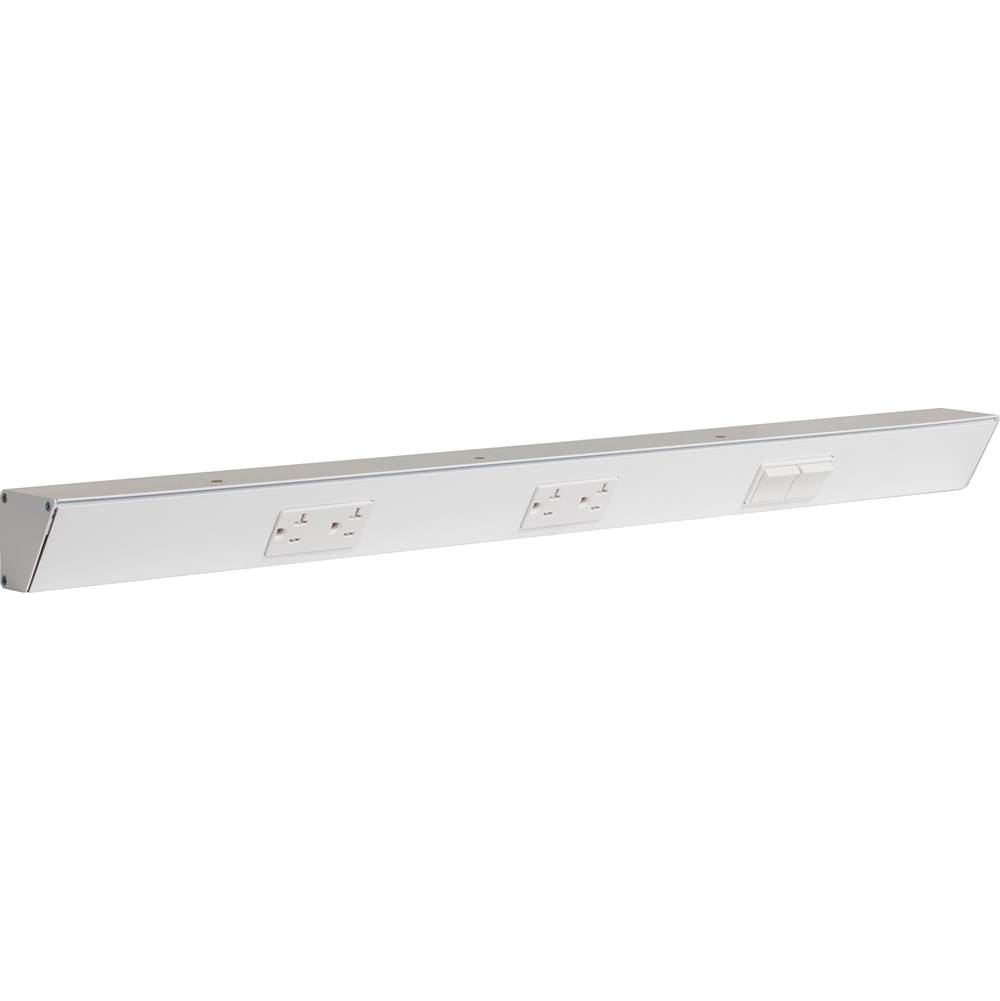 Task Lighting 30'' TR Switch Series Angle Power Strip, Right Switches, White Finish, White Switches and Receptacles