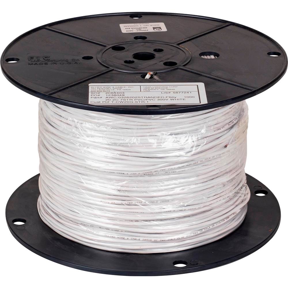 Task Lighting 1000 ft In-Wall Rated Stranded Connection Wire, 20 Gauge