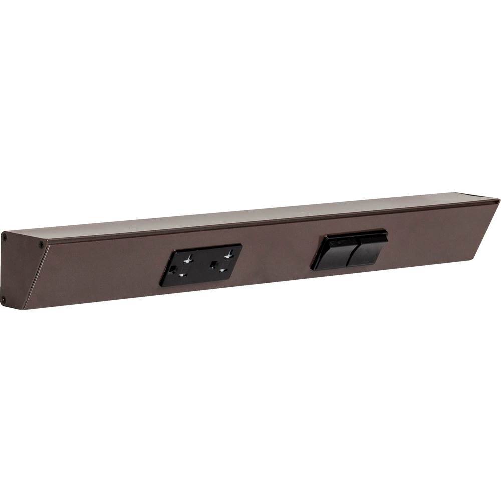 Task Lighting 18'' TR Switch Series Angle Power Strip, Right Switches, Bronze Finish, Black Switches and Receptacles