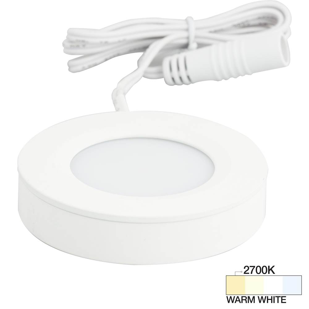 Task Lighting 180 Lumen Pearl Series Puck Light, White 2700K Warm White