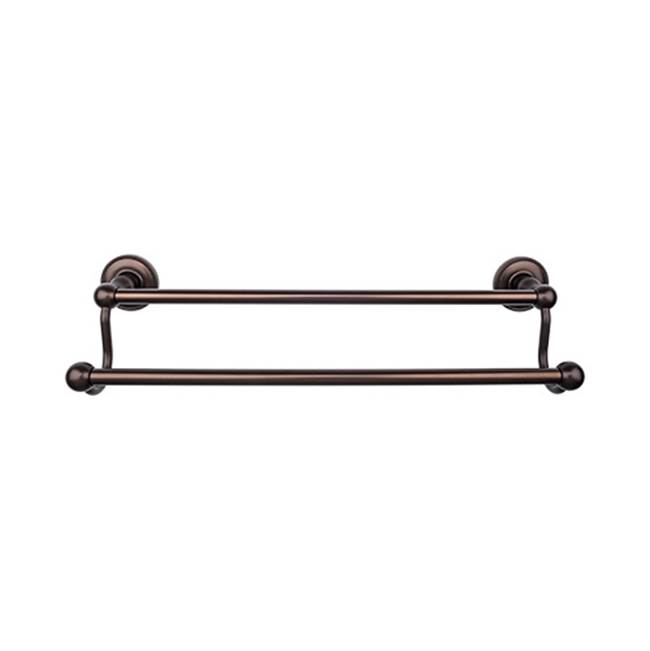 Top Knobs Edwardian Bath Towel Bar 30 In. Double - Beaded Bplate Oil Rubbed Bronze