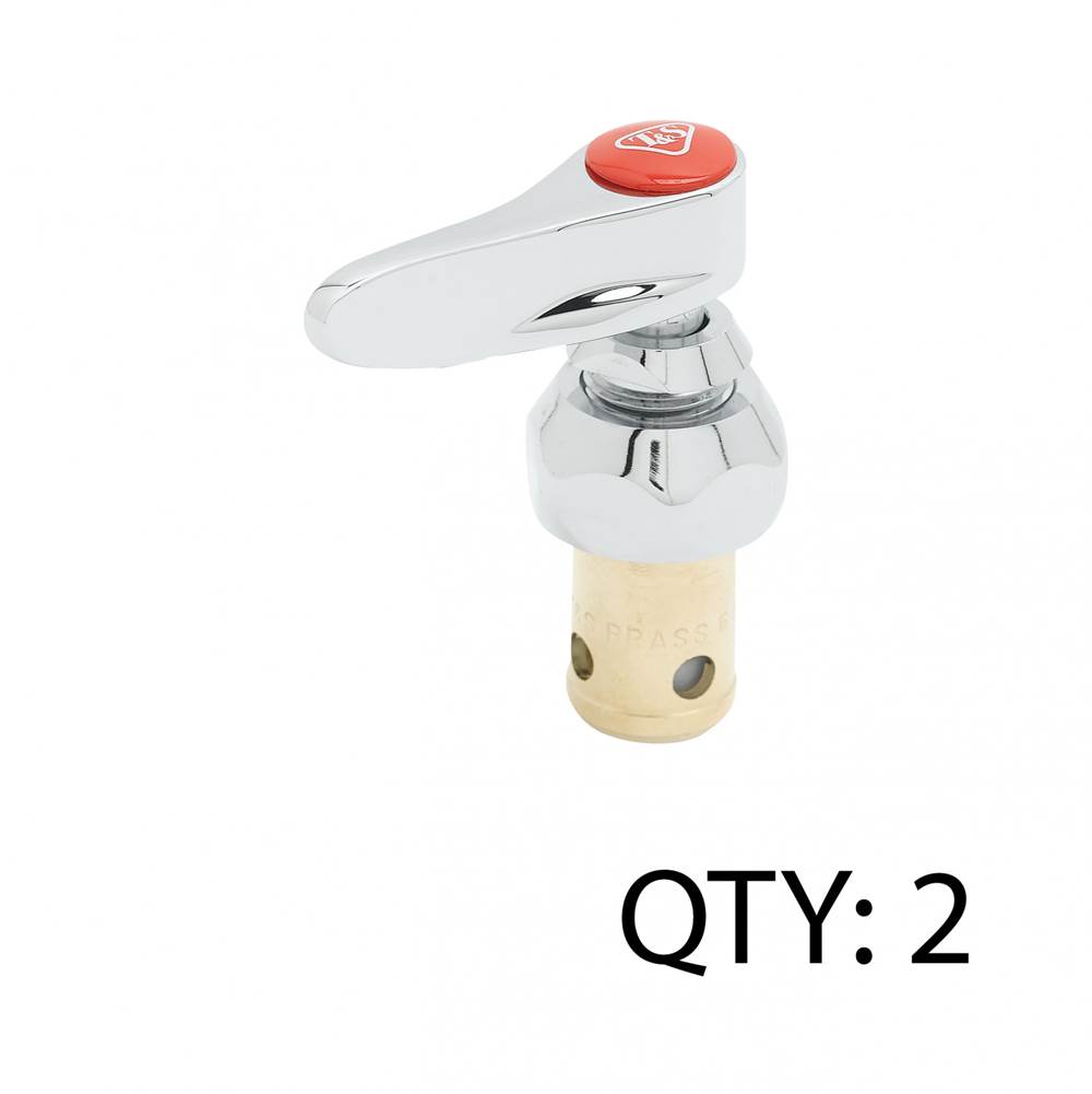 T&S Brass Eterna Cartridge w/ Spring Check, RTC w/ Handle, Screw & Red Index (Qty 2)