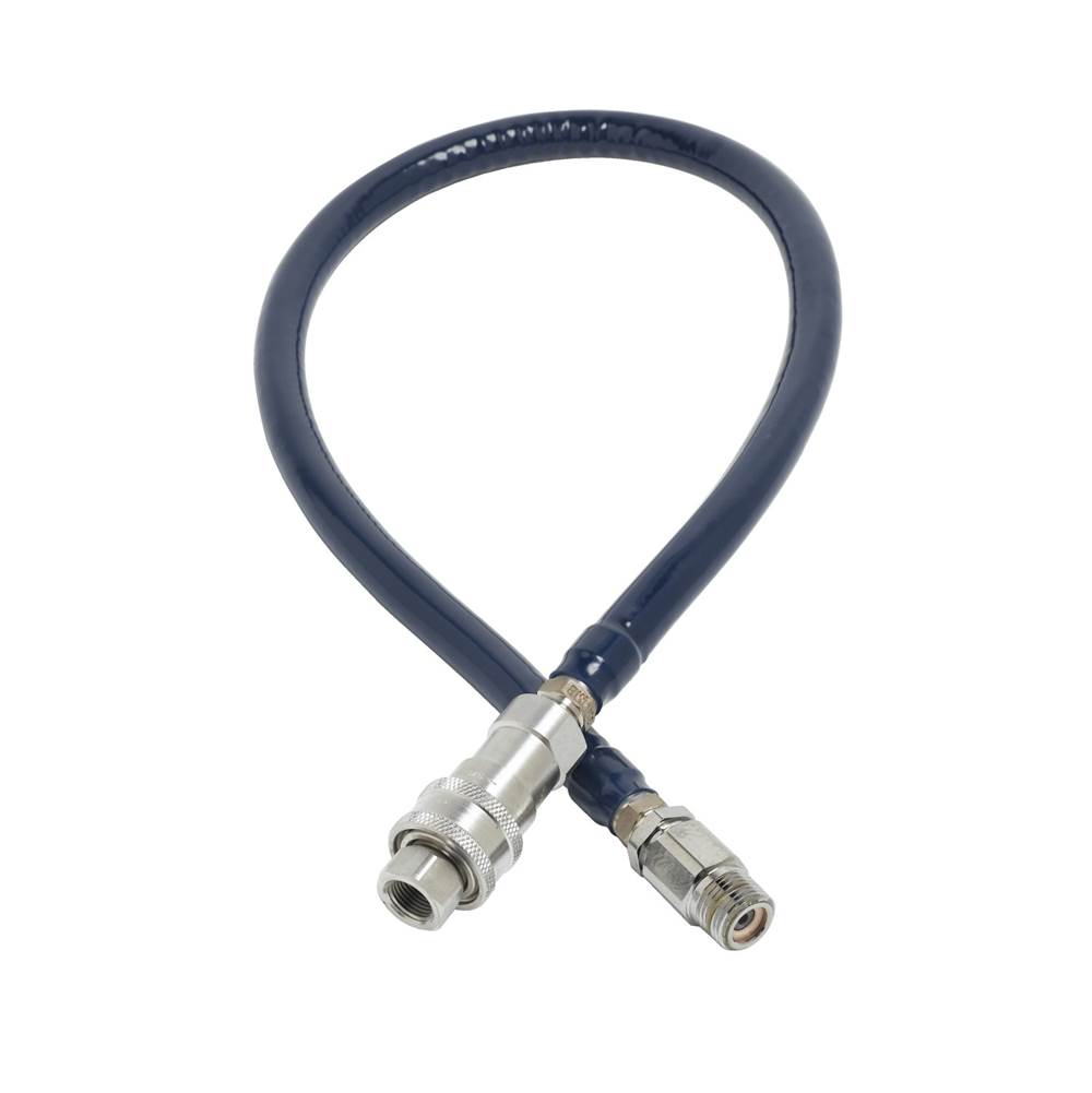 T&S Brass Cold Water Hose with Quick-Disconnect, 3/4'' NPT x 72'' Long, Blue Cover