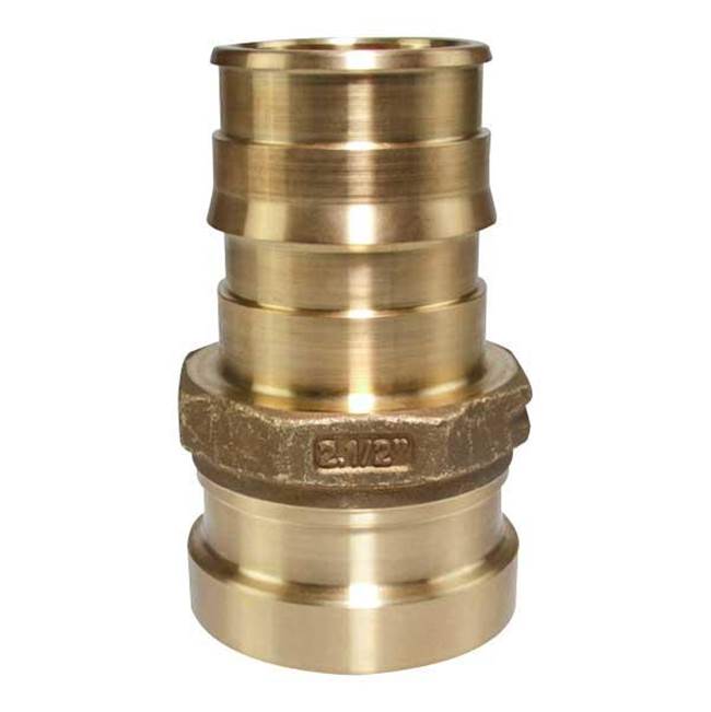 Uponor Propex Lf Brass Copper Press Adapter, 2 1/2'' Pex X 2 1/2'' Copper