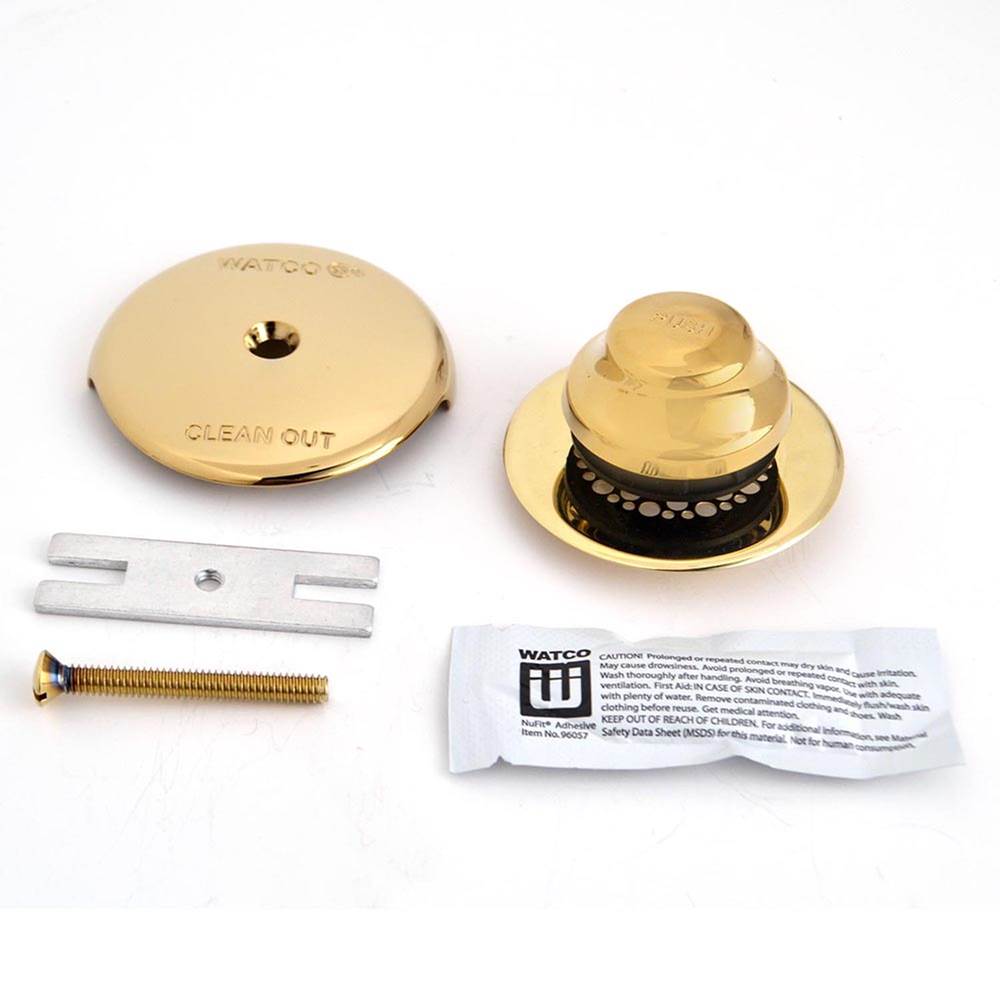 Watco Manufacturing Universal Nufit Foot Actuated Trim Kit - Silicone Polished Brass ''Pvd'' Grid Strainer