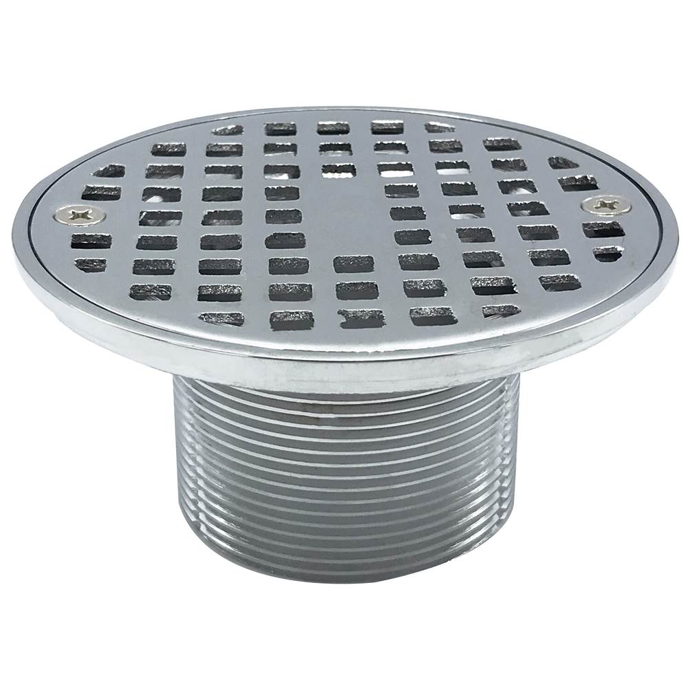 Wal-Rich Corporation 2'' Chrome-Plated Brass Shower Strainer For Shower Pan Liner Drain (Round)
