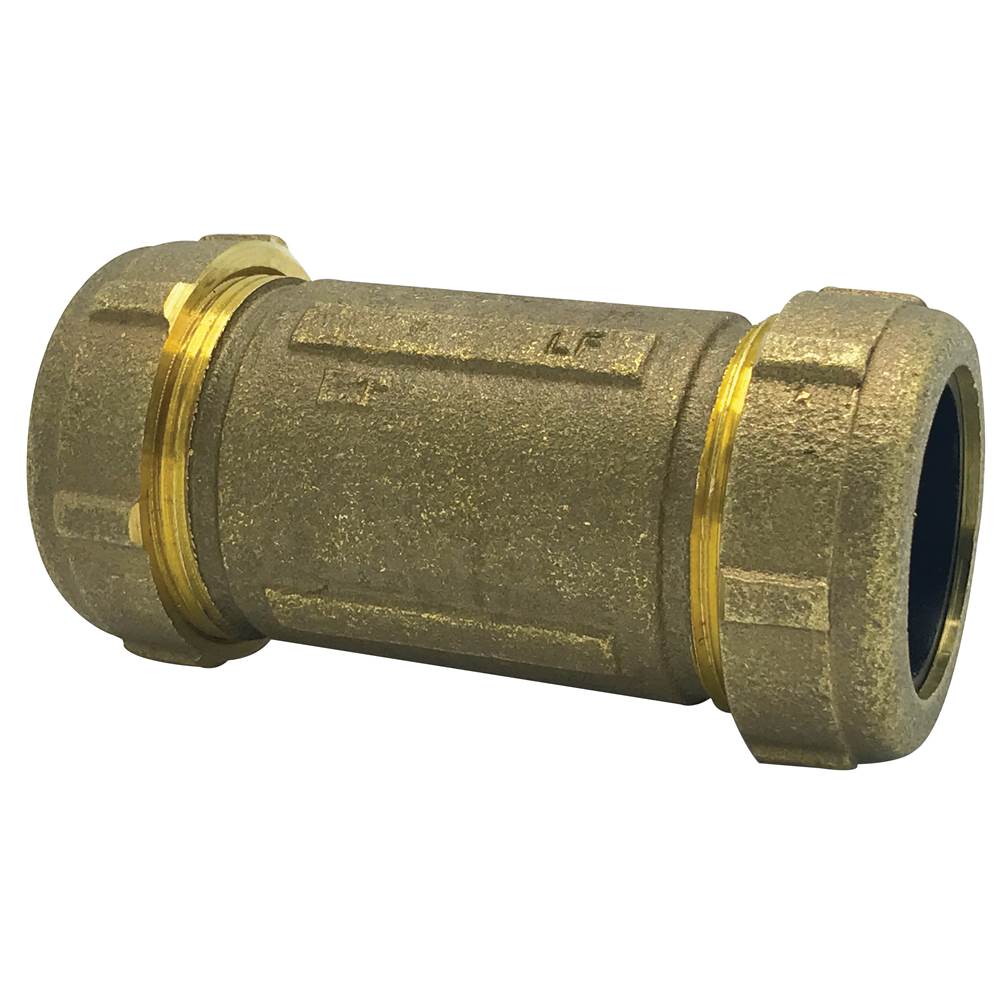 Wal-Rich Corporation 1'' Short Brass Compression Coupling (Lead-Free)