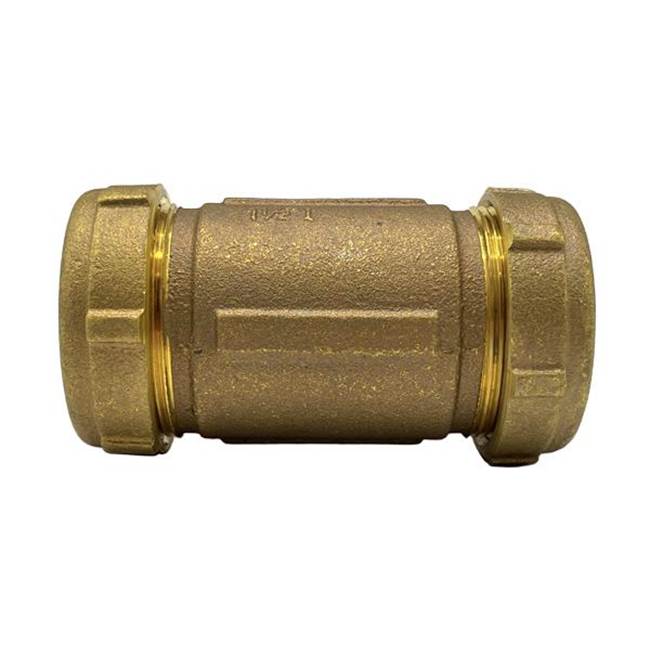 Wal-Rich Corporation 1 1/2'' Long Brass Compression Coupling (Lead-Free)