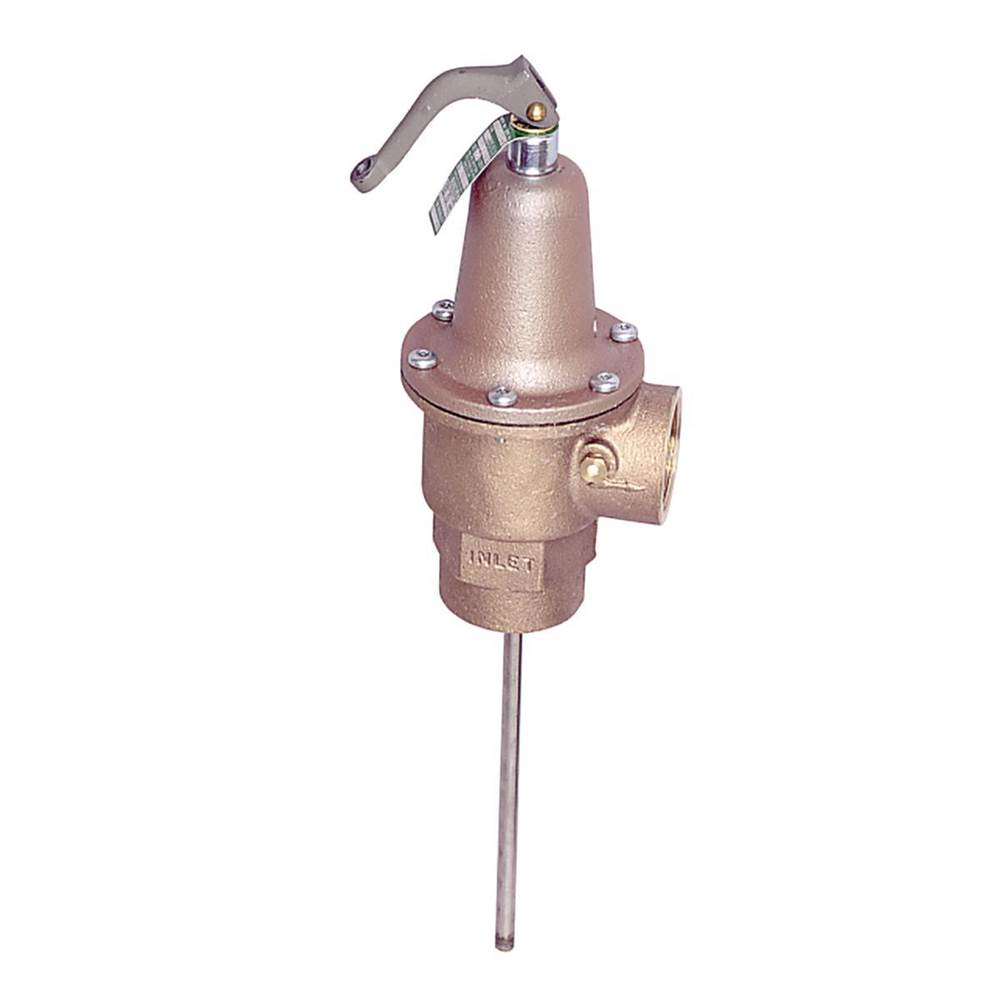 Watts 1 1/2 In Bronze Automatic Reseating Temperature And Pressure Relief Valve, 80 psi, 210 degree F, 8 In Ss Thermostat