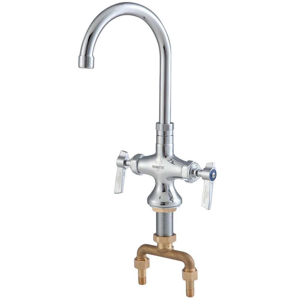 Watts Lead Free Deck Mount Double Pantry Faucet With 6 In Gooseneck Spout